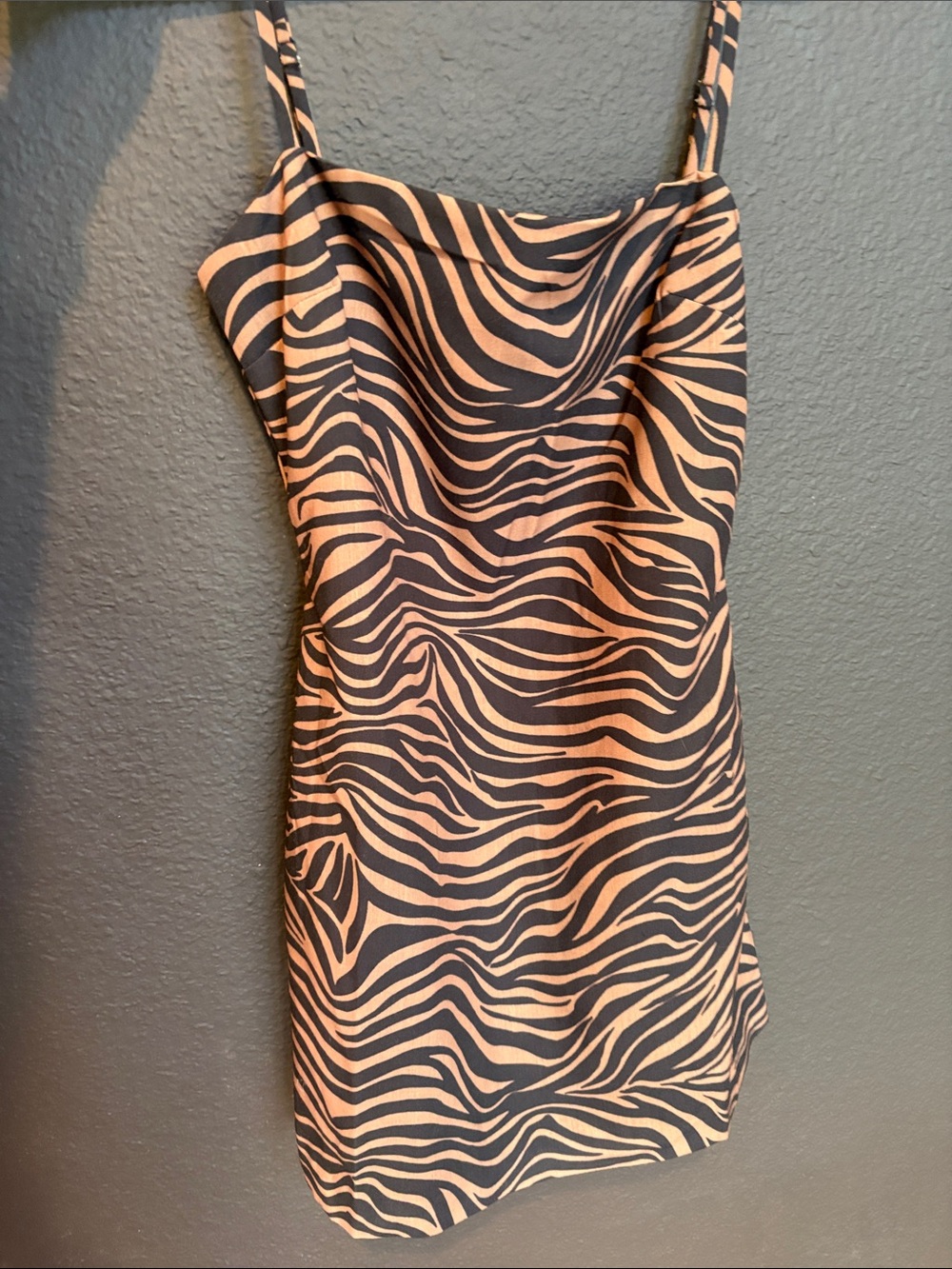 Vici Black & Tan Zebra Slip Mini Dress